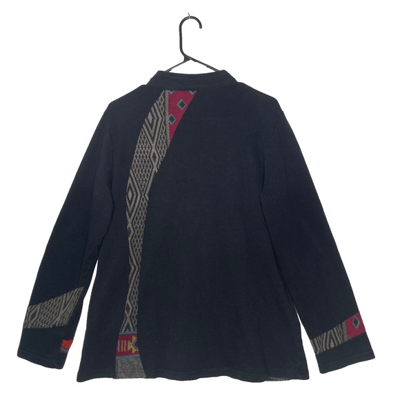 Parsley & Sage Sweatshirt Womens L Patchwork Mixed Print Wearable Art Full Zip - Picture 2 of 6